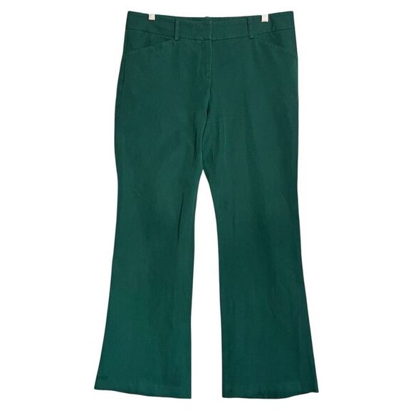 Theory Pants - THEORY Jade Green Straight Leg Pants Womens 10 Stretch Work Career Made in USA